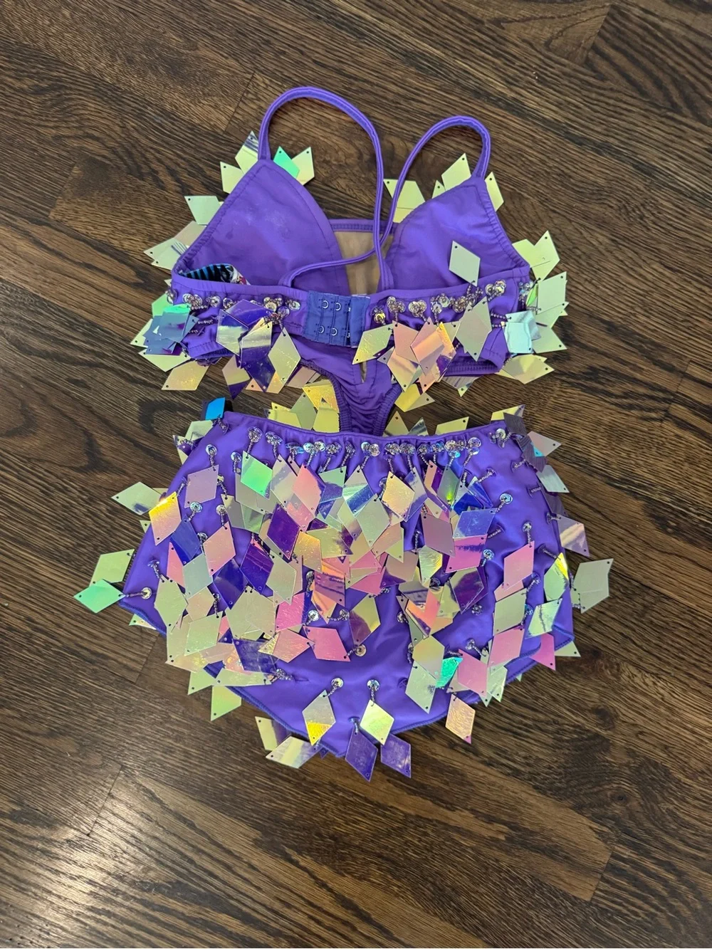Purple Sequin Mermaid Kids Costume Set